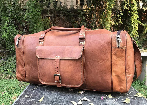 Reisetasche aus echtem - , leder