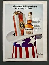 Old Crow Bourbon Whiskey Stars & Stripes Original 1969 Vintage Advert Werbung