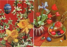 118/411 AK OSTERN 3-D OPTIK OSTERGLOCKEN+TULPEN OSTERNEST -STEMPEL INTERHOSPITAL