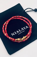 NIALAYA Red Howlite Heishi
