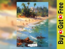 Lebendige Strandszene mit