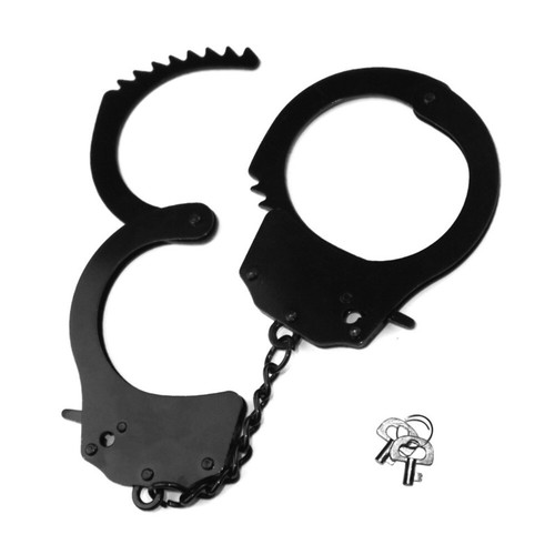 Schwarz metall handschellen - schwarz,