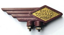 Schutzblechreiter Cicli Corradi Modena braun Kunststoff Emblem Symbol Sammler