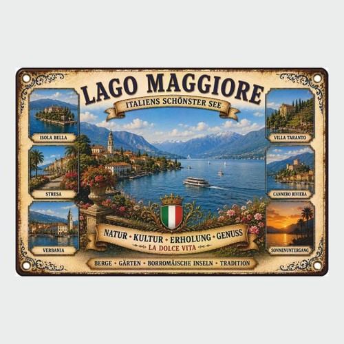 Blechschild lago maggiore - blechschild,