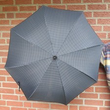 Knirps Automatic Regenschirm Vintage • Grau Schwarz Blau 