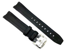 XL Uhrenarmband Original Tissot Leder Anstoß 19mm schwarz Kautschuk / 137