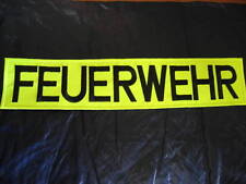 FEUERWEHR Rückenschild gestickt neongelb 38x8cm  Patch  Aufnäher mit Klett NEU