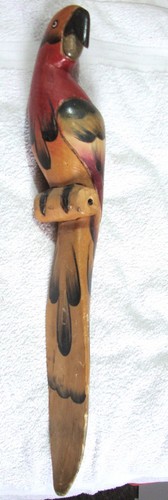 Großer holz papagei - holz, auf