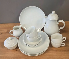 Fürstenberg Porzellan Mokkaservice weiß mit Rosenknospen Dekor 15teilig