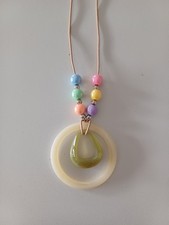 Damen Halskette Beige Bunt Rund Kunststoff Modeschmuck Kette Schmuck Sommer