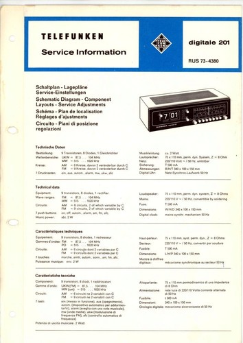 Telefunken service manual - service, für