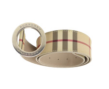 Burberry Gürtel Damen 39/90 Nova Kariertes Muster Rund Logo Buckle Verstellbar