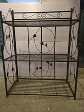 Blumenregal, Blumentreppe, Pflanzenregal, Pflanzenständer aus Metal, schwarz