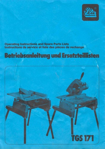 Elu tgs 171 betriebsanleitung - elu,