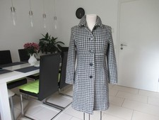 SFERA Eleganter Tweedmantel Damenmantel Schurwolle Schwarz/Weiß Größe XS S