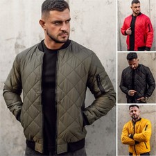 Steppjacke Bomberjacke Sportjacke Jacke Übergangsjacke Unifarben Herren BOLF Zip