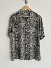 Allsaints ""Reptilia"" kurzärmeliges Shirt Schlangenhaut schwarz beige L/Entspannt