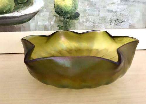 Antik grün glas - grün, schale