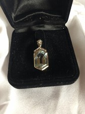 Aquamarinanhänger  mit Brillianten, 585 Gelbgold