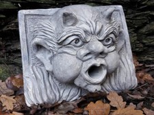 Steinfigur Garten - Wasserspeier Beast, Teufelskopf