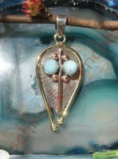 KX Blatt mit Larimar blau Stein d Sternzeichen Schütze Anhänger Silber 925