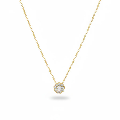 Halskette 585 gold zirkonia - zirkonia,