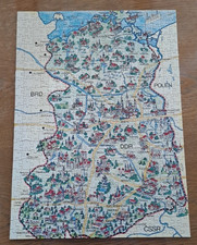 DDR  Puzzle Landkarte der DDR 500 Teile  Antik 70er Jahre nicht bespielt