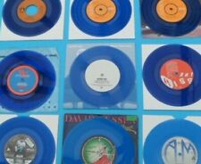 Coloured BLUE VINYL RECORD 7" SINGLES 45rpm 100's of Artists & Songs