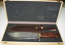 NJORD Damast Bowiemesser THOR-D mit Lederscheide in Holzbox Neu/Ovp