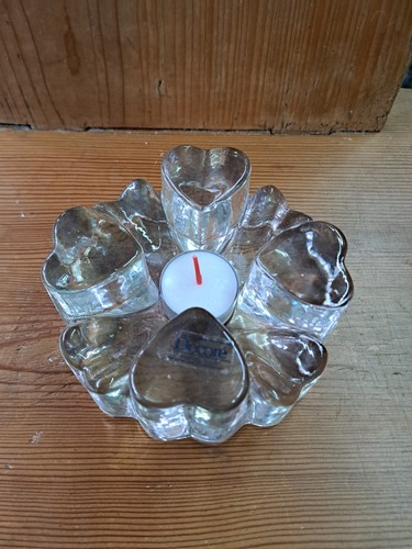 Glas stövchen herzform - in,