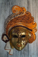 Venezianische Karneval Porzellan Maske Deko 32 x 22cm glitzer