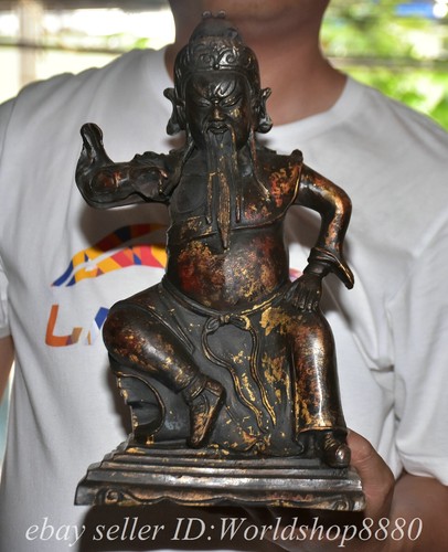 Old chinese bronze gilt - 13.2",