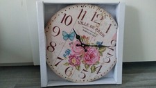 Wanduhr Vintage Blumen