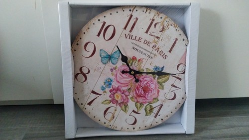 Wanduhr vintage blumen - wanduhr,