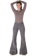 Comycom Damen Cord Schlaghose hellgrau