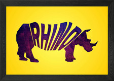 Gerahmtes Wandbild Nashorn
