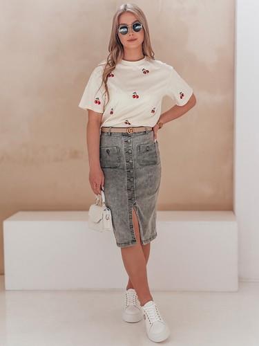 Damen midi jeans rock - midi,