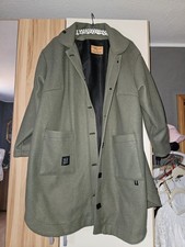 Damen Mantel unikat Handmade Dawanda Gr.48 Grün Wolle Fleece 