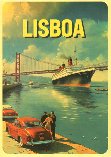 Blechschild lisboa retro - blechschild, "lisboa