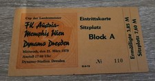 Orig. Ticket SG Dynamo Dresden FK Memphis Austria Wien EC 1979 DDR Fußball SGD