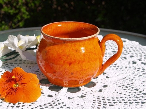 Tasse orange keramik - tasse,