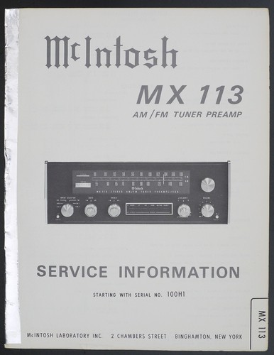 Original mcintosh mx113 - original, tuner