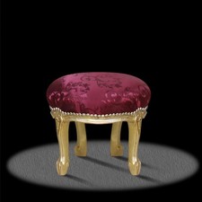 Barock hocker stoff rot gold - stoff,
