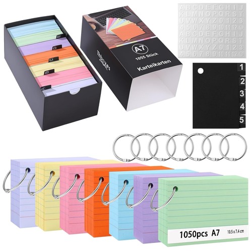 Karteikarten box set bunt - box,