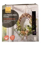 LED Frühlingskranz 28 cm 30 warmweiße LEDs Innen & Außen Timerfunktion Dekokranz