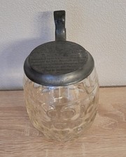 Alter Glaskrug mit Deckel 0,5