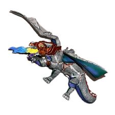 Papo Drache Figur 2007 Silber Bunt 24cm groß Mittelalter Dragon Medieval Figure