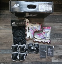 K2 Merlin JR Mädchen Inliner Gr. 32-37 verstellbar weiß/pink in OVP + Schützer