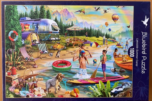Puzzle bluebird lake side - puzzle,