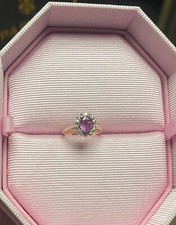 Lady Diana, pinker saphir ring 9k, rosegold